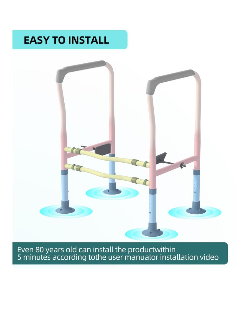 XiuWoo Toilet Safety Rails for Elderly, Sturdy and Adjustable Toilet Handles for Seniors and People with Limited Mobility, Safety Frame, Toilet Assistance  - Image 5