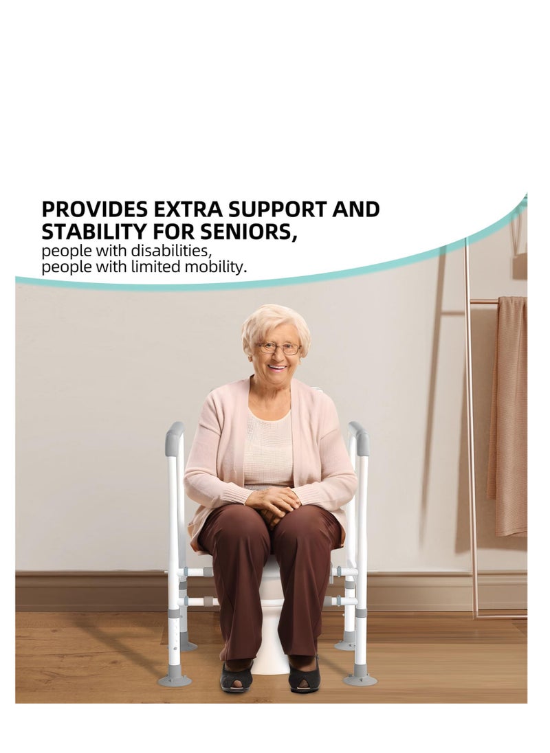 XiuWoo Toilet Safety Rails for Elderly, Sturdy and Adjustable Toilet Handles for Seniors and People with Limited Mobility, Safety Frame, Toilet Assistance  - Image 2