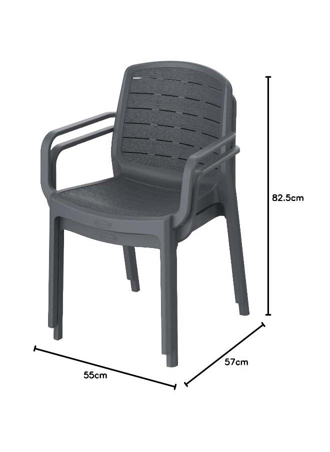 Cosmoplast Set of 2 Cedargrain Armchair (Dark Grey)  - Image 3