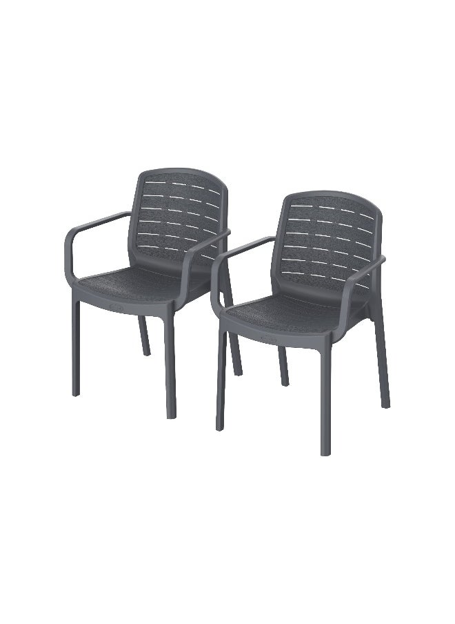 Cosmoplast Set of 2 Cedargrain Armchair (Dark Grey)  - Image 1