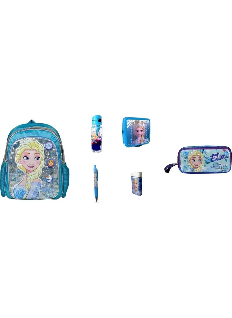 Genc Dijital Baski GENC DIGITAL PRINTING Frozen 6 Piece Original Licensed Blue Set