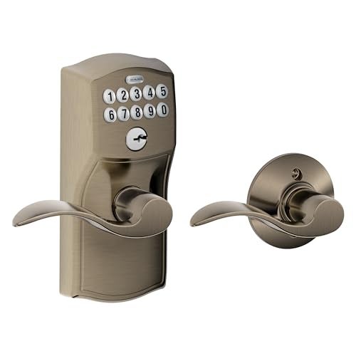 SCHLAGE FE575 CAM 620 ACC Camelot Keypad Entry with Auto-Lock and Accent Levers, Antique Pewter - Image 4
