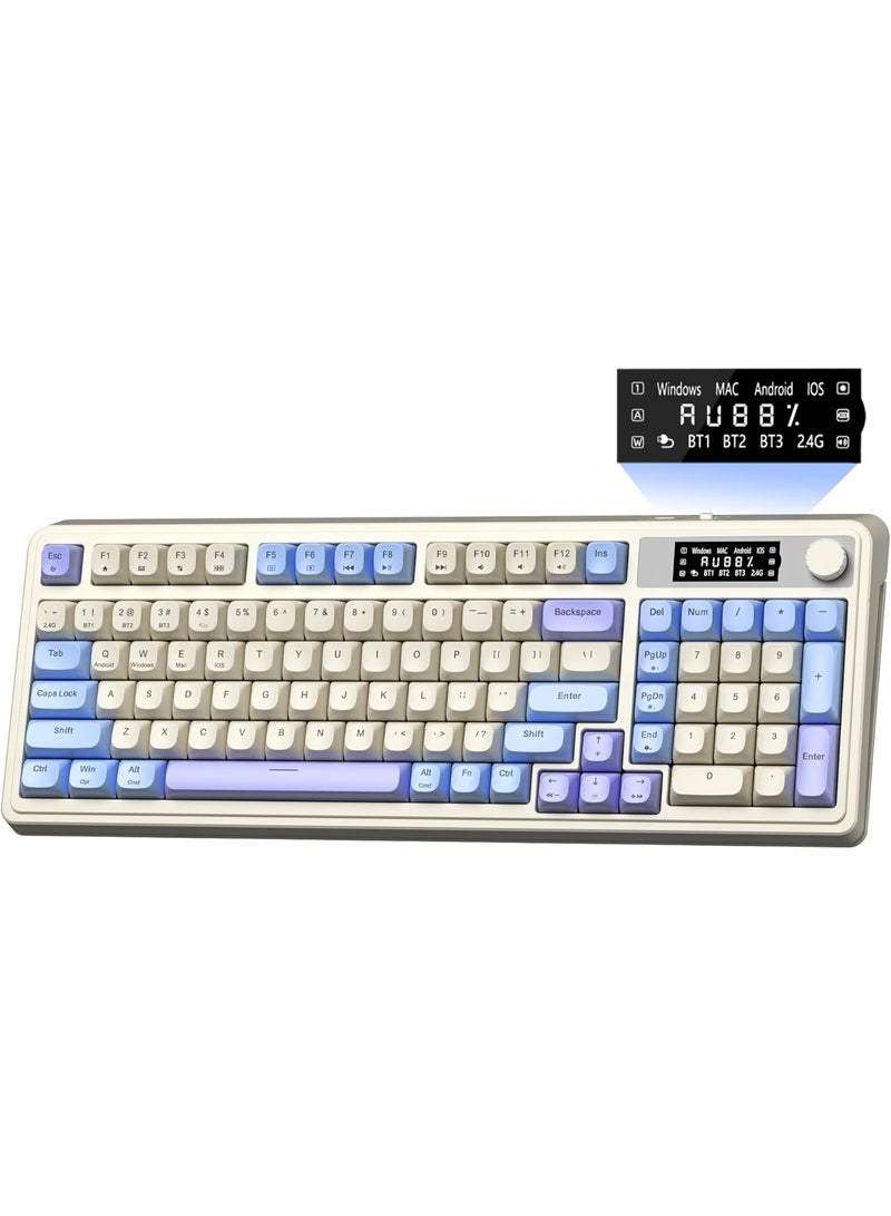 AULA S99 Pro Creamy Mechanical Gaming Keyboard – Tri-Mode BT/2.4G/USB-C, Smart Screen & Media Knob, Number Pad, RGB Backlit, Custom Mechanical Feel for MAC, PC, Xbox - Image 1