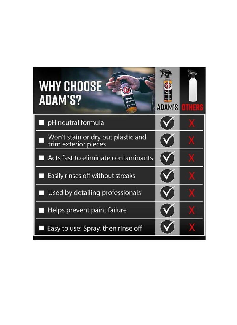 Adam's Polishes Adam's Polishes Iron Remover Gallon Iron Out Fallout Rust Remover Spray for Car Detailing Remove Iron Particles in Car Paint Motorcycle RV And Boat Use Before Clay Bar Car Wax or Car Wash  - Image 4