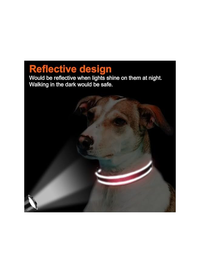 Reflective Dog Collar,Soft Neoprene Padded Breathable Nylon Pet Collar Adjustable for Medium Dogs,Red,M - Image 5