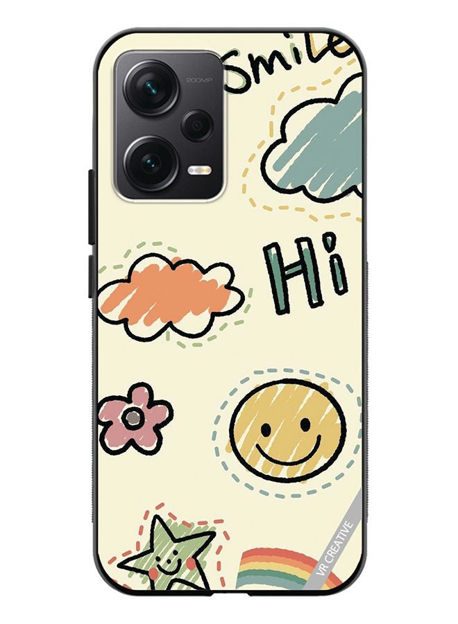VR CREATIVE Protective Case Cover For Xiaomi Redmi Note 12 Discovery Smile Design Multicolour - Image 1
