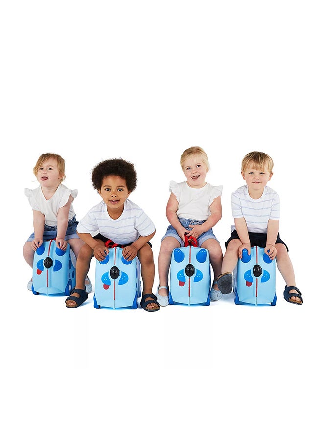 Trunki Terrance Blue Ride-On Suitcase for Children, Lightweight Carry-On Luggage with Wheels, Tow Strap and Travel Storage for Ages 3+ - Image 4