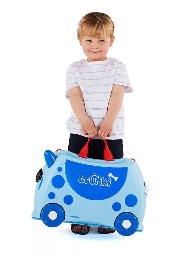 Trunki Terrance Blue Ride-On Suitcase for Children, Lightweight Carry-On Luggage with Wheels, Tow Strap and Travel Storage for Ages 3+ - Image 3