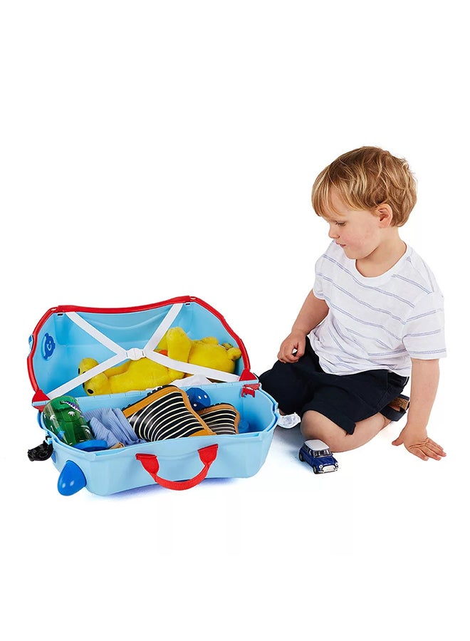 Trunki Terrance Blue Ride-On Suitcase for Children, Lightweight Carry-On Luggage with Wheels, Tow Strap and Travel Storage for Ages 3+ - Image 2