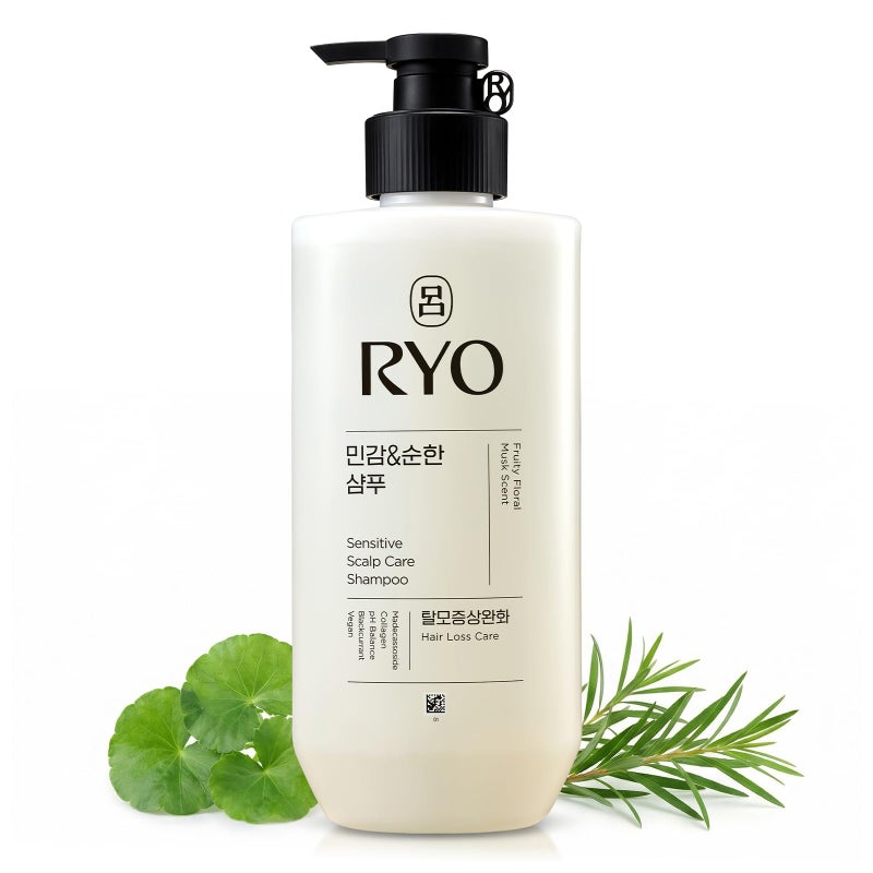 RYO Sensitive Scalp Care Shampoo with Korean Ginseng & Caffeine - Soothing and Relief for All Hair Type, Anti Loss Care, Dermatologist Tested, 16 Fl Oz. - Image 1