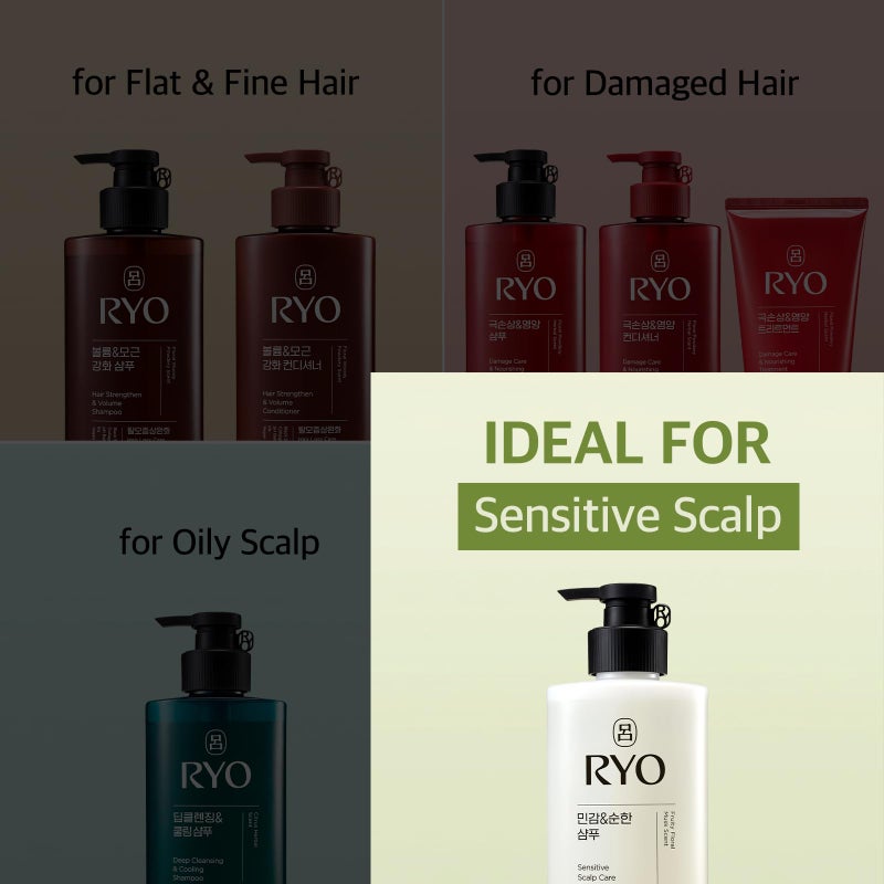 RYO Sensitive Scalp Care Shampoo with Korean Ginseng & Caffeine - Soothing and Relief for All Hair Type, Anti Loss Care, Dermatologist Tested, 16 Fl Oz. - Image 5