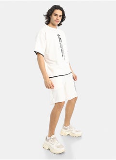Red Circle Slip On Printed T Shirt and Shorts Set  - Image 2