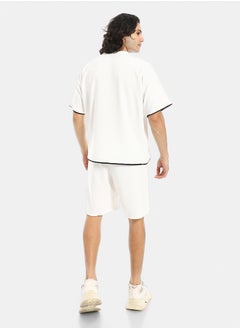 Red Circle Slip On Printed T Shirt and Shorts Set  - Image 3