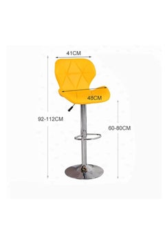 Generic Height Swivel Bar Stool, Bar Chairs with Back, Modern Kitchen Counter Height Barstools, Armless Kitchen Island Stool, for Home Bar Restaurant Kitchen (Yellow)  - Image 2