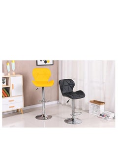 Generic Height Swivel Bar Stool, Bar Chairs with Back, Modern Kitchen Counter Height Barstools, Armless Kitchen Island Stool, for Home Bar Restaurant Kitchen (Yellow)  - Image 4