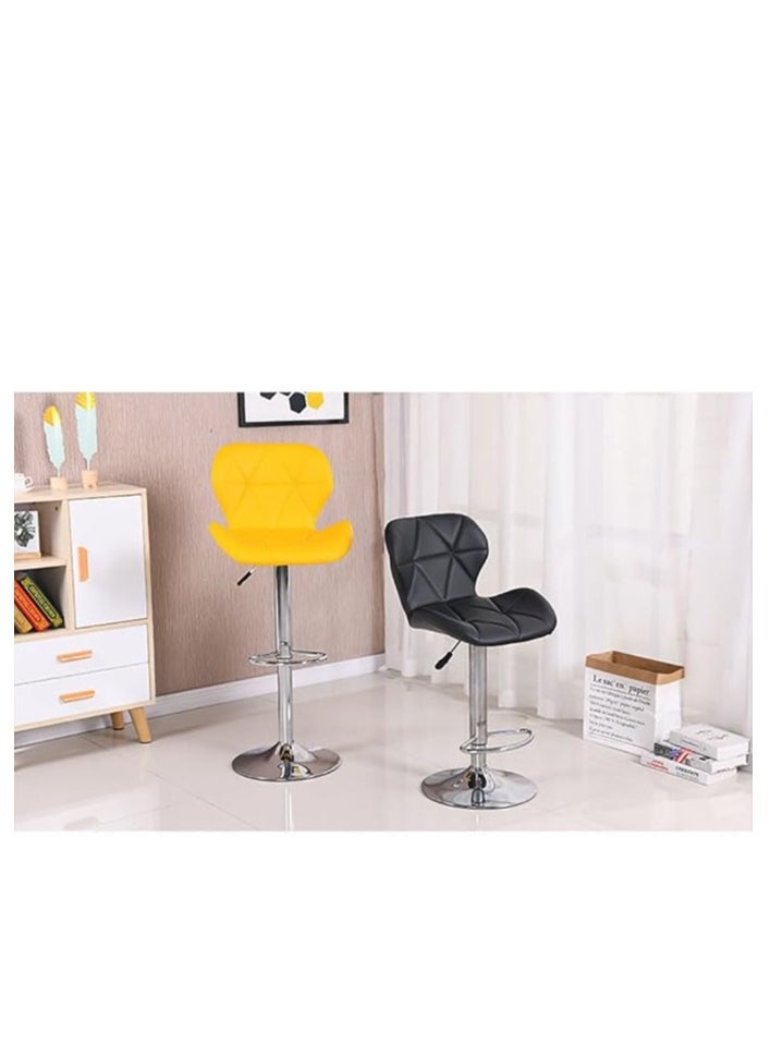 Generic Height Swivel Bar Stool, Bar Chairs with Back, Modern Kitchen Counter Height Barstools, Armless Kitchen Island Stool, for Home Bar Restaurant Kitchen (Yellow)  - Image 4