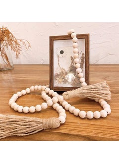 Generic 150cm Wood Bead Garland with Tassels – Natural Rustic Farmhouse & Boho Decor for Wall, Living Room, Prayer, DIY Craft Hanging Beads  - Image 3