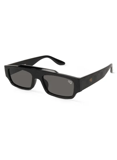 Woggles Designer Black Rectangle Sunglasses| Men & Women| 100% Uv Protection