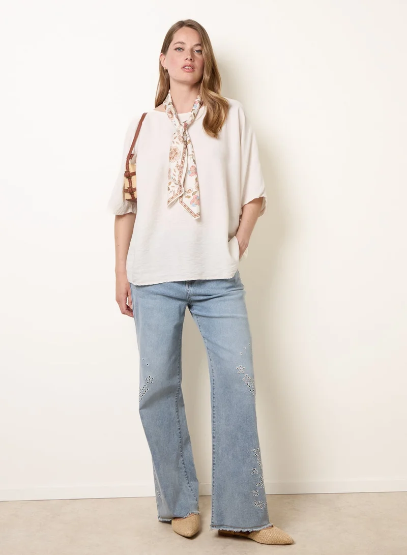 Blue Vanilla Scarf Viscose Top
