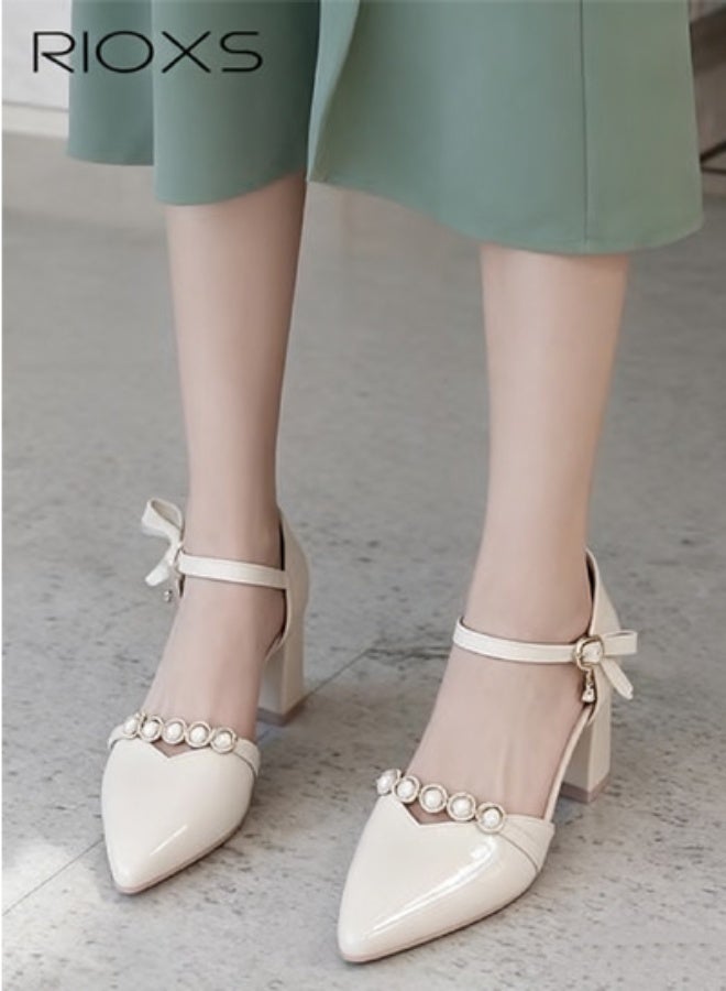 ريوكس أحذية الكعب النسائية، الكعوب المكتنزة أحذية ماري جين، كعوب أصابع القدم المغلقة للنساء، مضخات حزام الكاحل الكلاسيكية، كعوب كثيفة أحذية درسية، مضخات السيدات المريحة مع باكل، أزياء أحذية الكعب لمكتب حفلة الزفاف التسوق عطلة وغير رسمية - Image 2