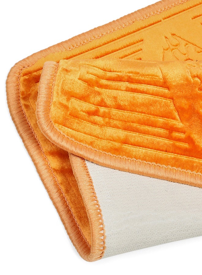 Status Soft Mink Floral Embossed Floor Door Mats in Home Decor Kitchen Living Area Bathroom Office Entrance Non-Slip Washable (38x 58cm) Or (15 x 23 inch) (Yellow) - Image 5