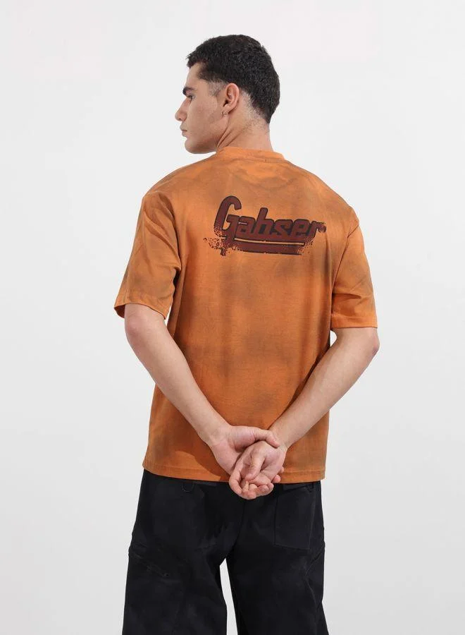 شركة المرآب الهندية Men Relaxed Fit Graphic Printed Crew Neck Half Sleeves T-Shirt