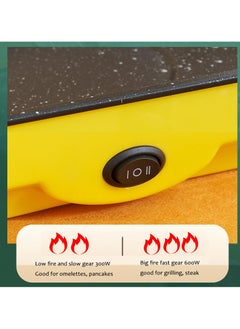 KYD Electric Grill Pan, Non Stick Household Multi-functional Small Baking Pan 600W Convenient Barbecue Oven Yellow 30 cm  - Image 4