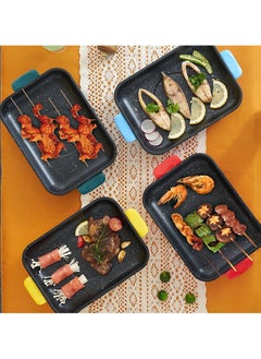 KYD Electric Grill Pan, Non Stick Household Multi-functional Small Baking Pan 600W Convenient Barbecue Oven Yellow 30 cm  - Image 3