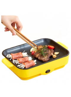 KYD Electric Grill Pan, Non Stick Household Multi-functional Small Baking Pan 600W Convenient Barbecue Oven Yellow 30 cm  - Image 1