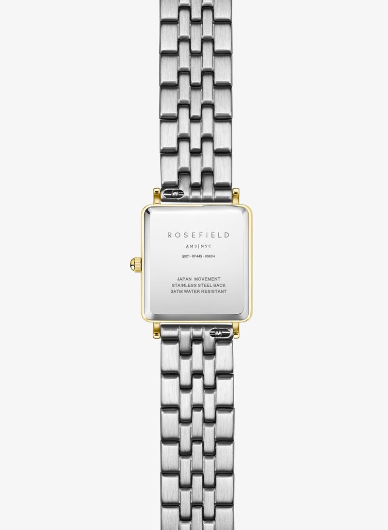 Rosefield Boxy XS White Sunray Steel Silver Gold Duo Women Watch- QMWSSG-Q023 - Image 2