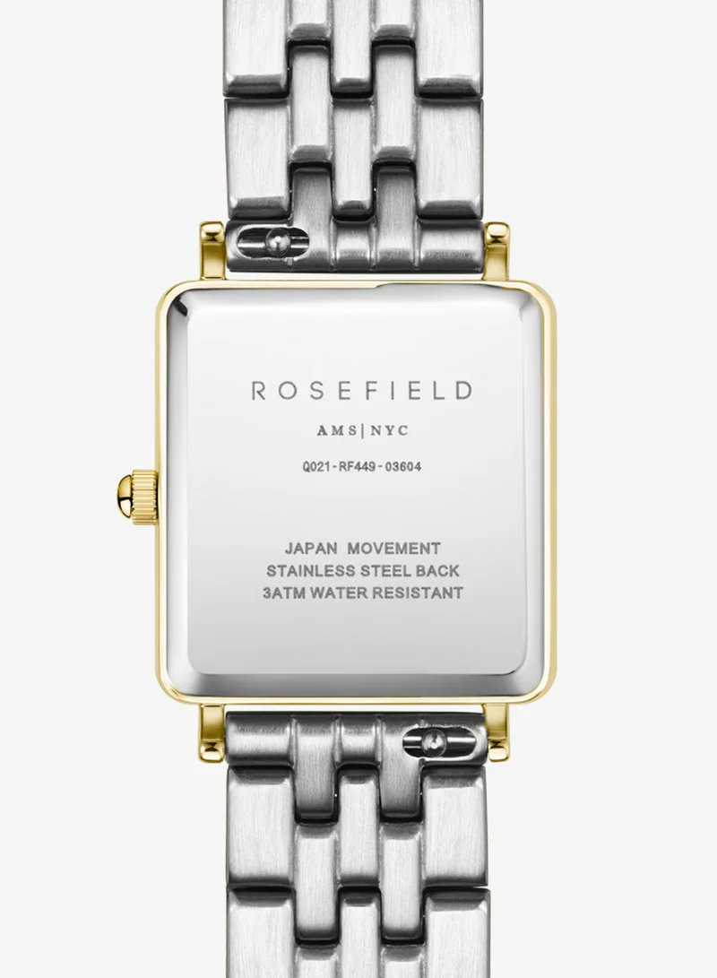 Rosefield  Rosefield Boxy XS White Sunray Steel Silver Gold Duo Women Watch- QMWSSG-Q023 for Women | Best Price UAE