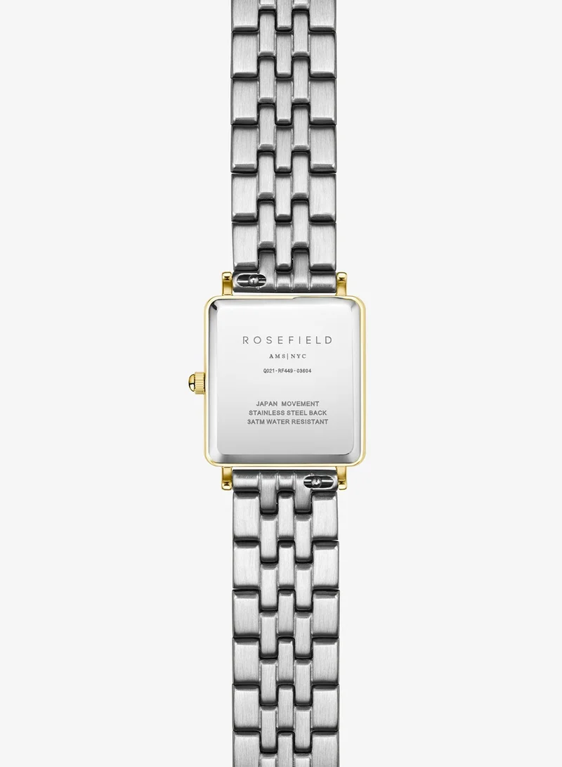 Rosefield  Women's Boxy XS Square Analogue Watch, White Sunray Dial, Two-Tone Steel Bracelet for Women | Best Price UAE