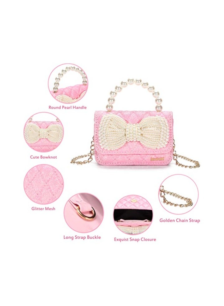 SOLARAE Cute Toddler Handbags for Little Girls - Sparkly Bow Crossbody Purses, Princess-Inspired Gifts, Adorable Small Shoulder Bags for Kids, Perfect Toys and Presents! - Image 5