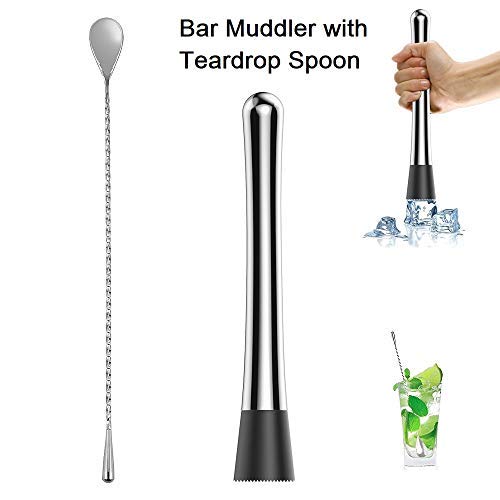 NJ Professional Bartender Tool Set,Boston Shakers,Hawthorne Strainer,Japanese Jigger, Muddler,Teardrop Spoon,Lemon Squeezer with Opener, Bartender Home Bar Cocktail Maker Set : 07 Pcs Set - Image 3