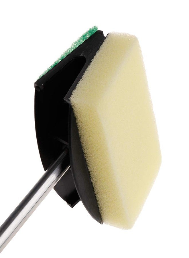 Tebatu Cleaning Brush Double Face Sponge Fish Tank Aquarium Glass Algae Remover Scraper Long Steel Handle Cleaner Tool - Image 5