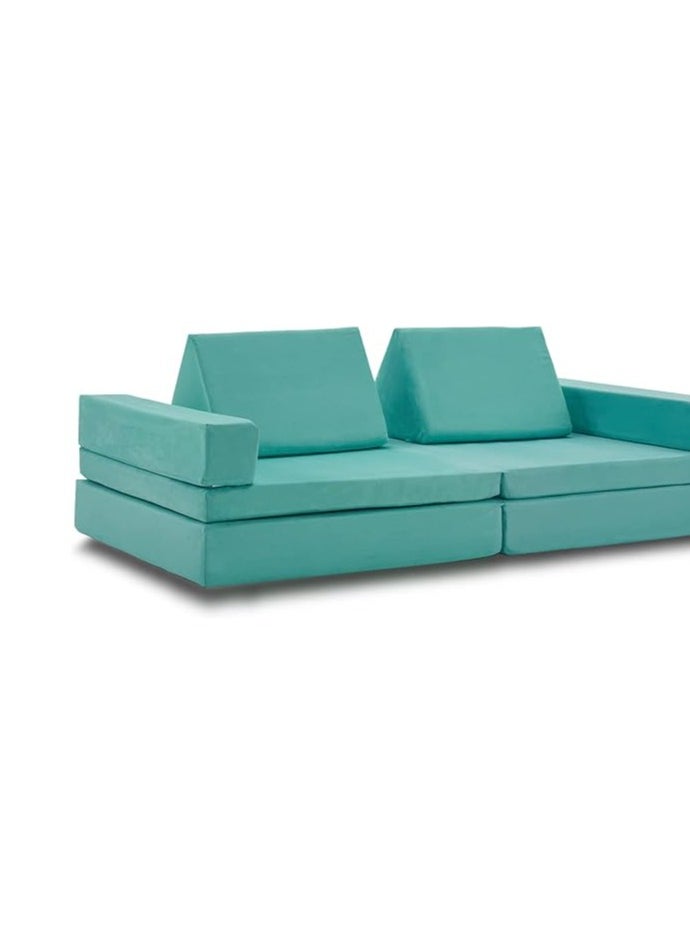 Poppins Home - Kids Couch Extended Size 8PCS for Family, Floor Sofa Couch Modular Funiture for Kids Adults, Playhouse Play Set for Toddlers Babies, Modular Foam Play Couch Indoor - Image 1