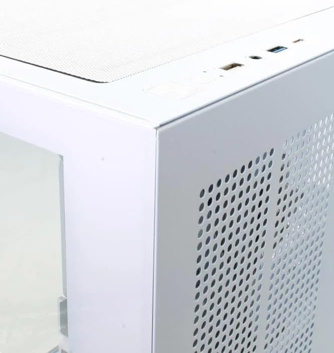 علبة كمبيوتر ألعاب GT-F7CW009 GTW - علبة كمبيوتر ATX متوسطة البرج بيضاء مع 7 مراوح ARGB مثبتة مسبقًا، لوحة جانبية من الزجاج المقسى، دعم تبريد مائي 360 مم، منفذ USB Type-C، علبة عالية التدفق الهوائي للاعبين - Image 2