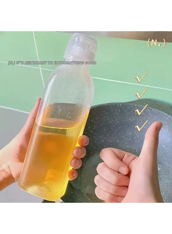 زجاجات عصر شفافة خالية من مادة BPA بسعة 16.91 أونصة مع أغطية مدببة للزيت والخل وصلصة الصويا - Image 5