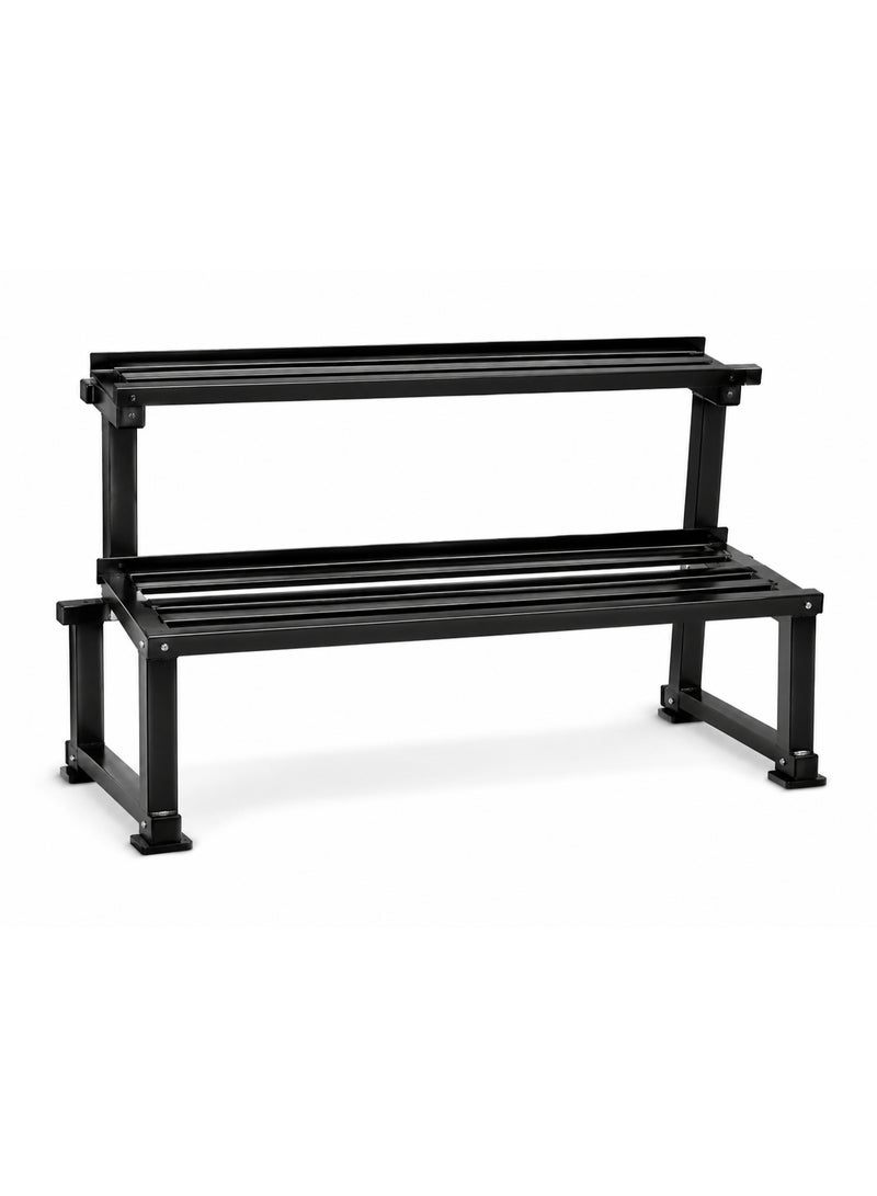 Volcan Fitness SC-80284 Heavy Duty Kettlebell Rack 2 Tier Storage Stand for Gym & Home Fitness - Image 1