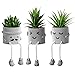 Zerzsy Zerzsy 3pcs Creative Artificial Succulents with Gray Flower Pots, Mini Potted Succulents for Home Decor and Gift Choice.  - Image 2