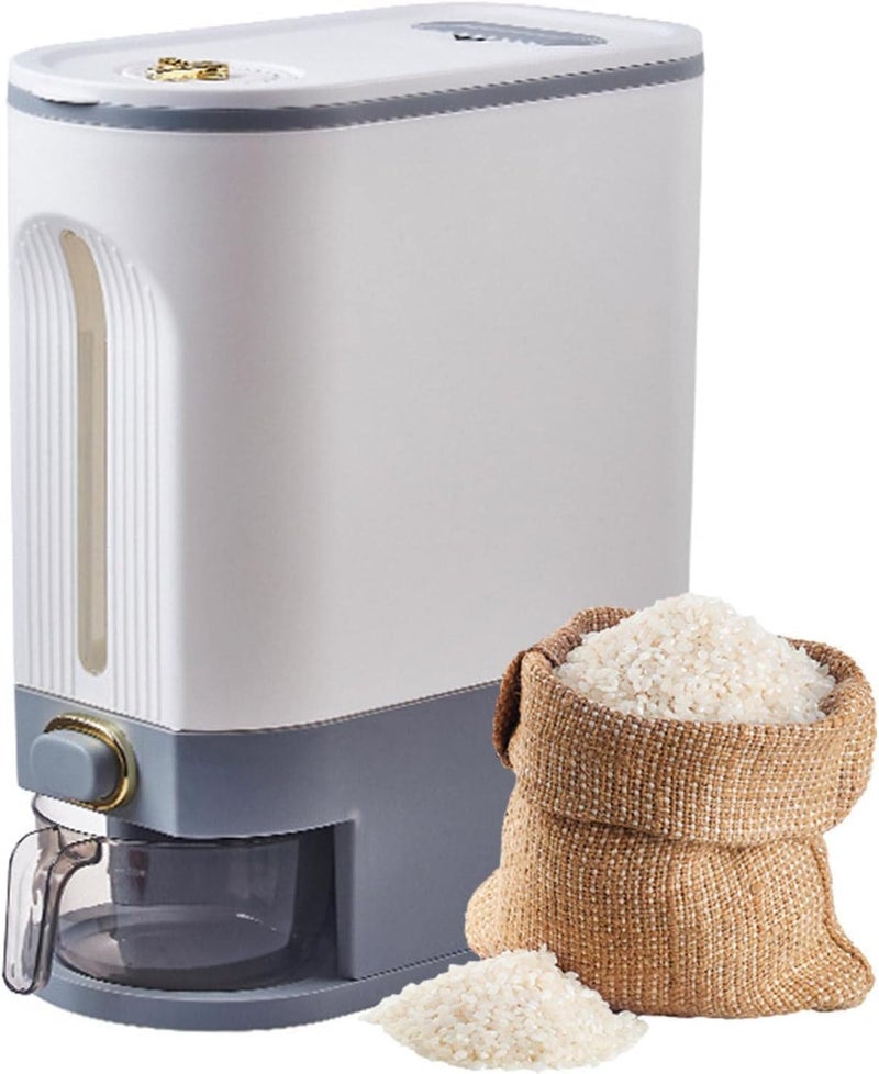 KEYOZA 10 Kg Rice Dispenser, 25 Lbs Rice Container with Measuring Cup, BPA-Free Rice Storage Container for Home Kitchen Pantry Household Rice Organization (B) - Image 1