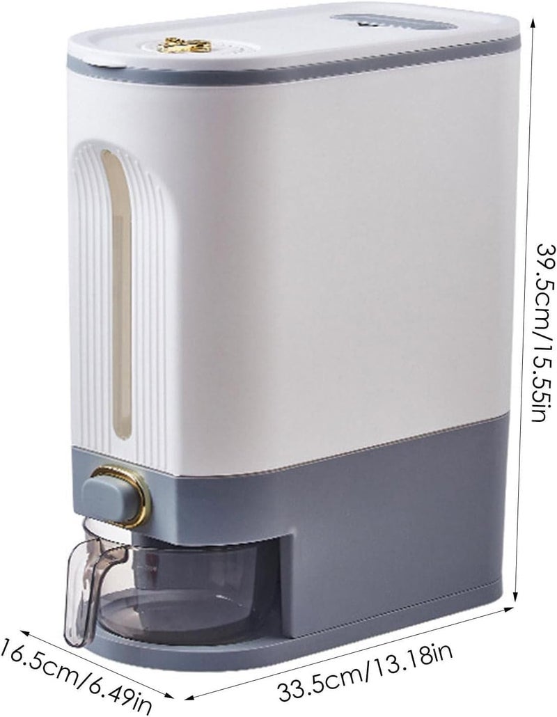 KEYOZA 10 Kg Rice Dispenser, 25 Lbs Rice Container with Measuring Cup, BPA-Free Rice Storage Container for Home Kitchen Pantry Household Rice Organization (B) - Image 3