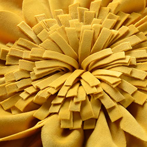 OiseauVoler Decorative 3D Flower Throw Pillow Covers Soft Velvet Handmade Pillowcases Cushion Covers for Couch Bed Living Room Home Decor 18x18 Inch Yellow - Image 3