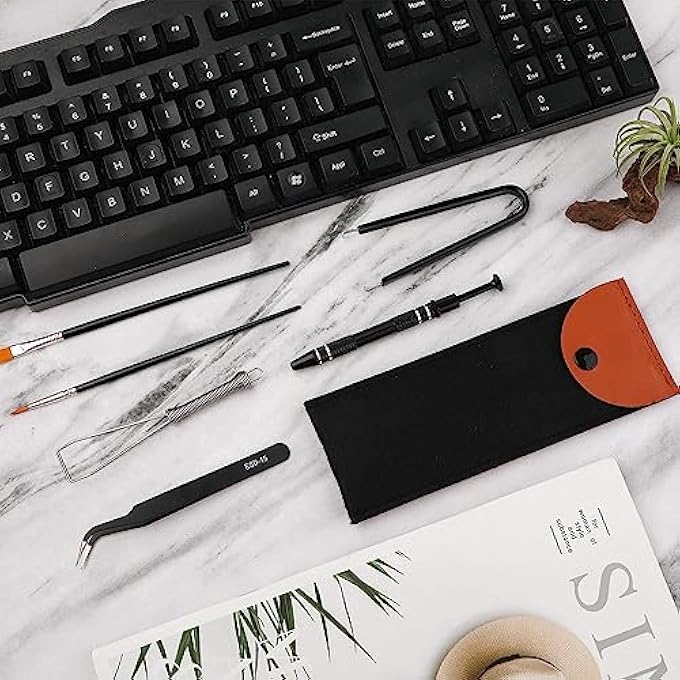 rayihni MECHANICAL KEYBOARD SWITCH PULLER SET KEYCAP REMOVER KIT KEYBOARD CLEANER TOOL INCLUDING KEYCAP PULLER SWITCH CLAMP LUBE PEN WITH A STORAGE BAG - Image 2