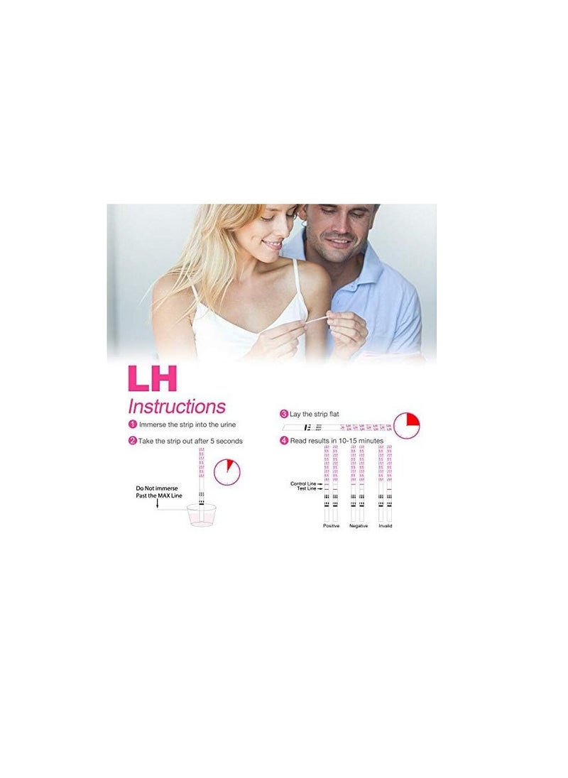Ovulation Test Strips, 50 LH Ovulation Predictor Kit with Free 50 Collection Cups, Accurately Track Ovulation Test, High Sensitivity Result for Women Home Testing