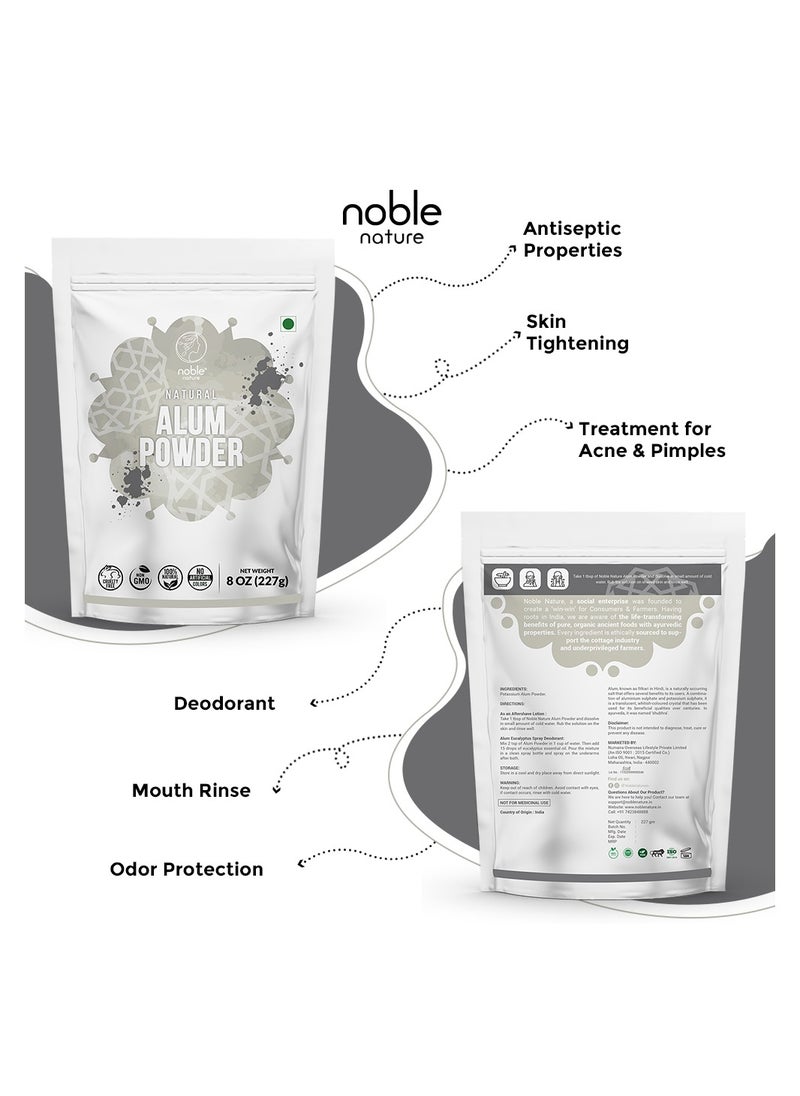 noble nature - Purified Alum Powder (Potassium Alum Powder) Fitkari / Phitkari | 227g (8 oz) | 100% Alum Powder | No Additives | Skin Care | After Shave | Deodorant | - Image 1