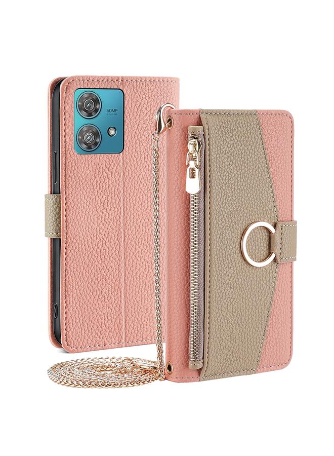 إيروريكس جراب هاتف موتورولا إيدج 40 نيو 5G كروس بودي من الجلد بنسيج الليتشي - Image 1