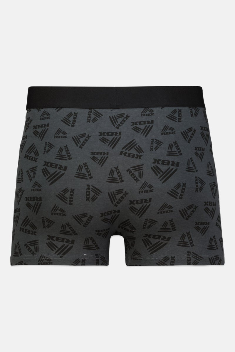 RBX Men 3 Pcs Allover Print  Boxer Brief, Black/Grey Combo - Image 3