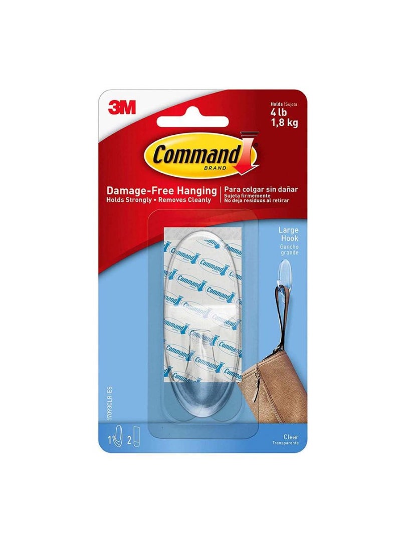 Scotch  خطاف شفاف كبير من 3M مع شريط عبوة العطلات