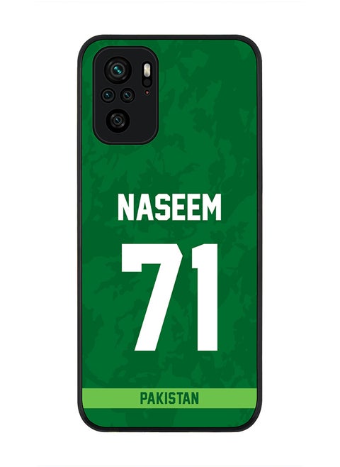 Rugged Black Edge Case for Redmi Note 10S / Redmi Note 10 4G, Slim fit Soft Case Flexible thin Cover - Player Name - Naseem Shah, Jersey Number- 71